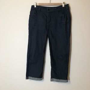 NYDJ Cropped Lift Tuck Technology Capri Pants with Cuffed Hem Size 8